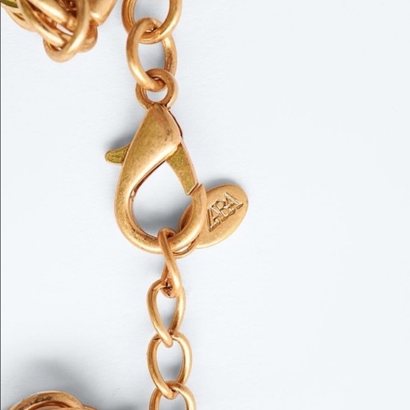 Zara Gold Keshi Vegan White Pearl Mix Links Chain Necklace NEW - Picture 9 of 16